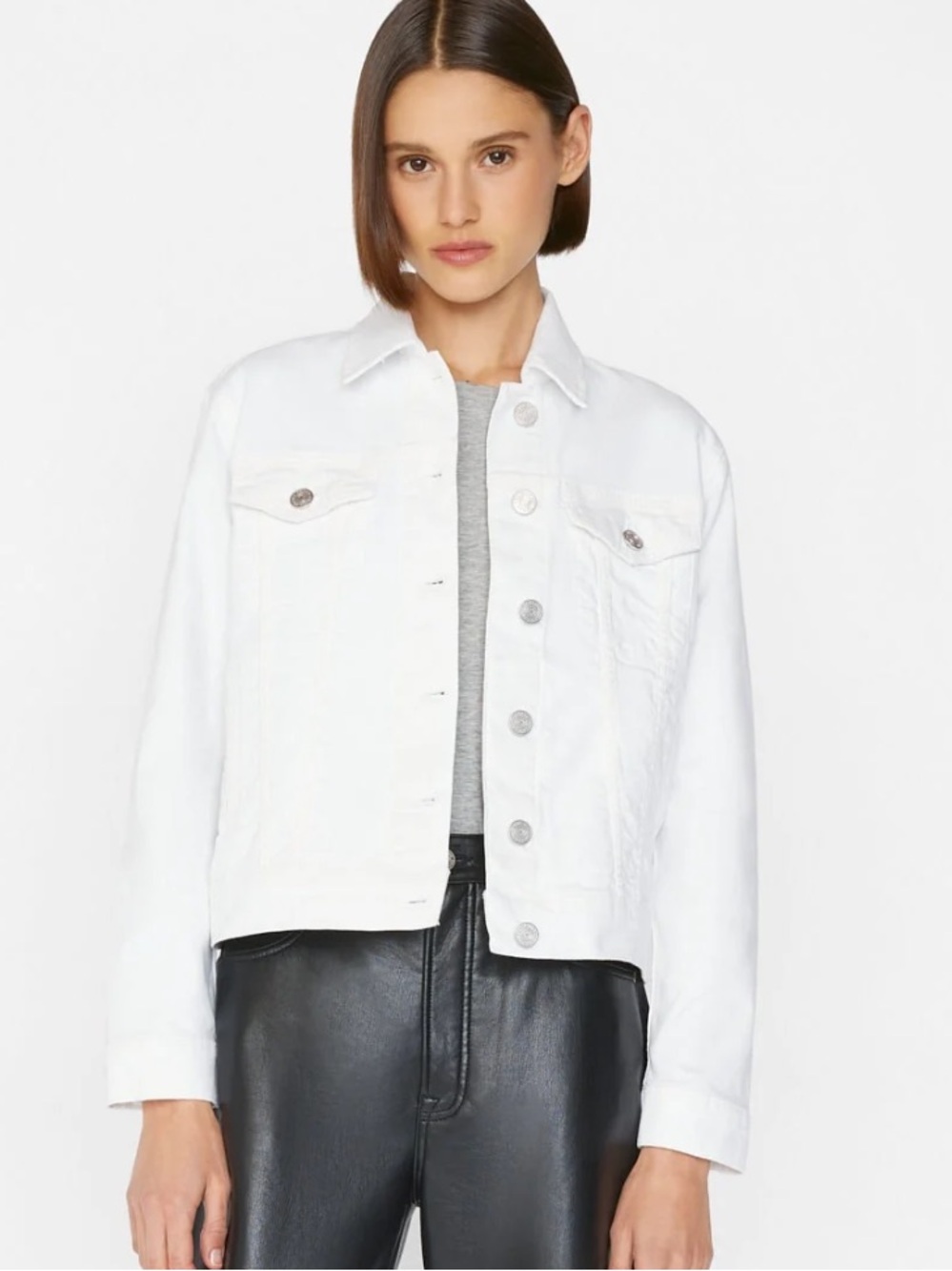 Frame Denim Off-White Jean Jacket - Women's Trucker Size L